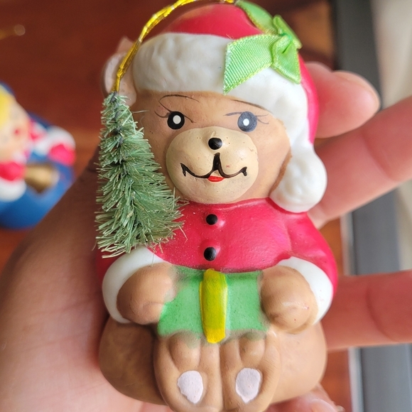 1985 Lot 3 Jasco BearSanta Claus Penguin Boy with Bell Christmas Bells Ornament - Picture 8 of 8